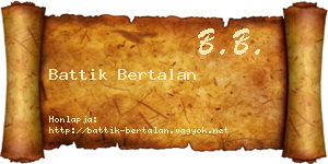 Battik Bertalan névjegykártya